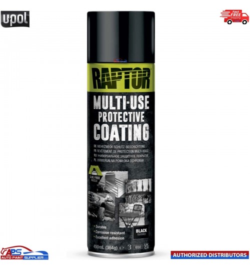 UPOL RAPTOR 1K MULTI-USE RMUB/AL PROTECTIVE COATING AEROSOL 450ML - BLACK